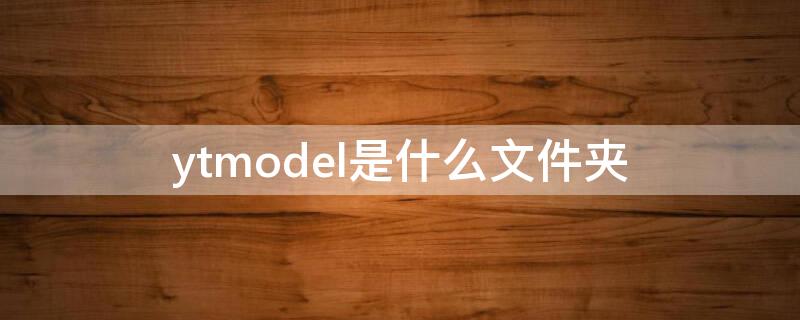 ytmodel是什么文件夹