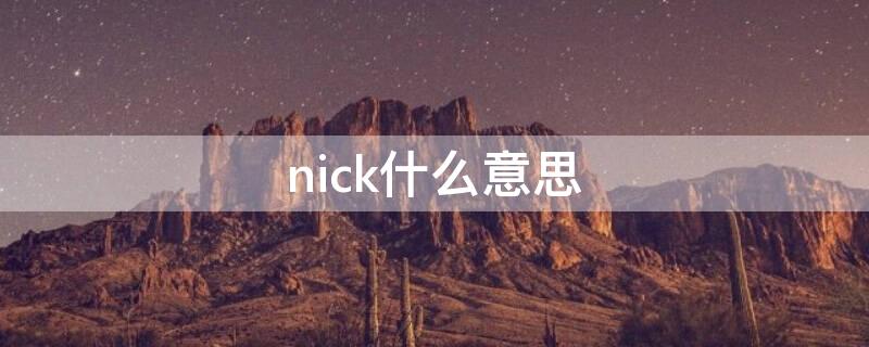 nick什么意思（Nick什么意思）