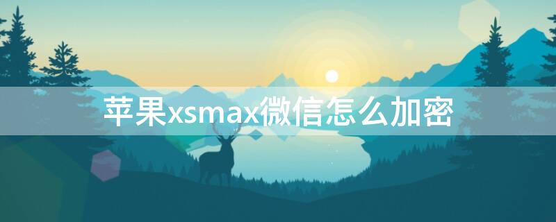 iPhonexsmax微信怎么加密 iphone xs max微信怎么加密