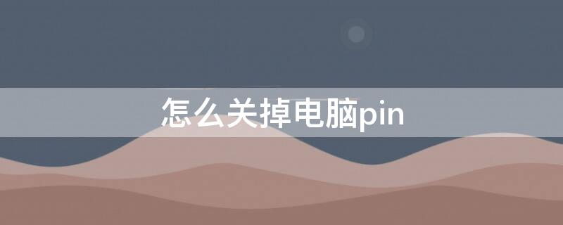 怎么关掉电脑pin（pin码电脑忘记开不了机）