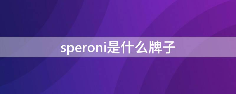 speroni是什么牌子 speroni男鞋