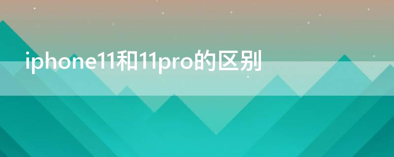 iPhone11和11pro的区别 iphone11和11pro的区别是什么