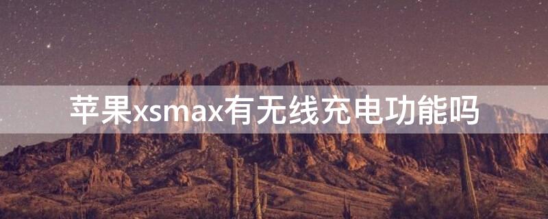 iPhonexsmax有无线充电功能吗 iphone xs max有无线充电功能吗?