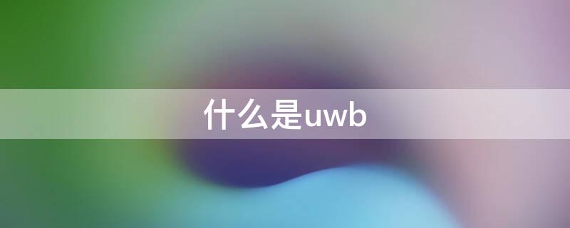 什么是uwb（什么是UWB和IMU融合）