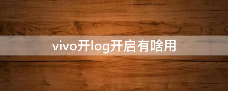 vivo开log开启有啥用（vivo手机log开关有什么用）