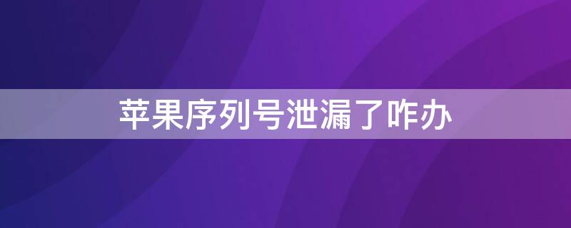 iPhone序列号泄漏了咋办（苹果序列号泄露出去有什么风险）