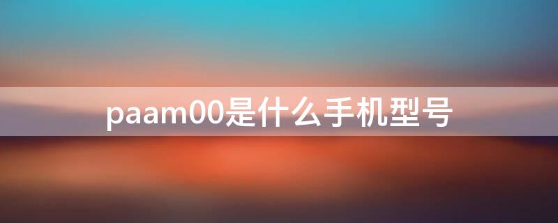 paam00是什么手机型号 peem00是oppo什么型号手机