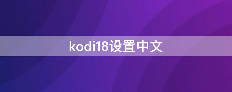 kodi18设置中文（kodi18怎么设置中文）