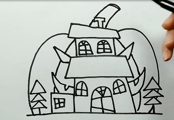 南瓜和房屋简笔画