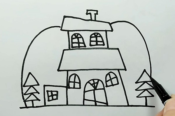 南瓜和房屋简笔画