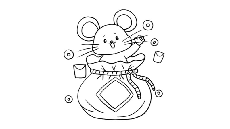 新年老鼠简笔画