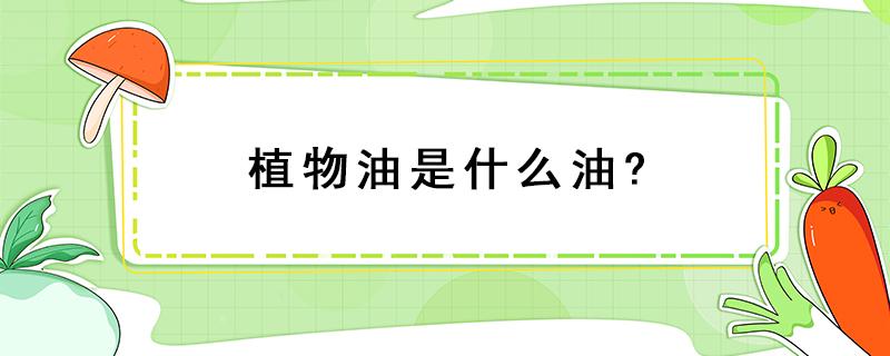 植物油是什么油? 植物油是什么油清真吗