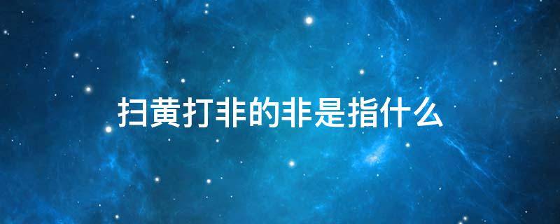 扫黄打非的非是指什么 扫黄打非的非是指什么演讲