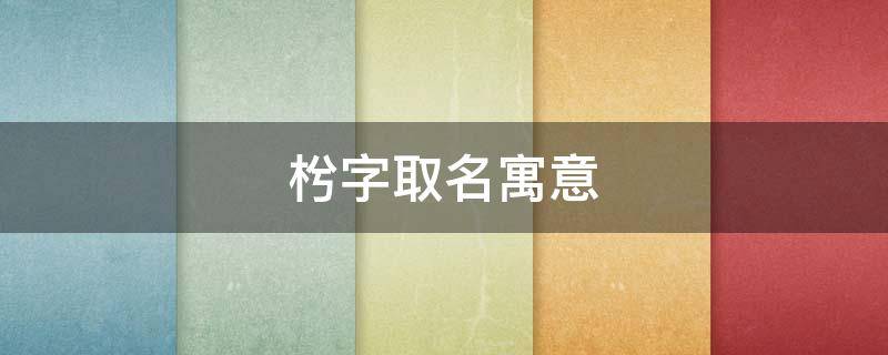 枍字取名寓意（枍字取名寓意及含义）