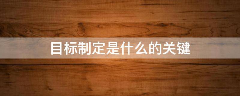 目标制定中什么最重要 目标制定是什么的关键