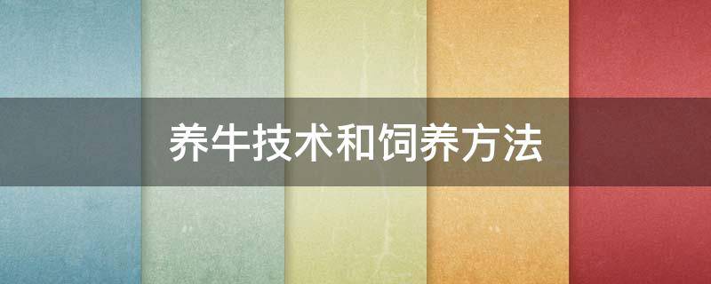 养牛技术和饲养方法 养牛技术和饲养方法书籍