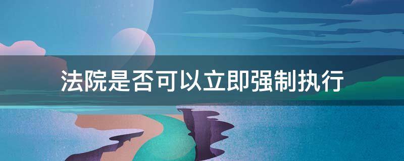 法院强制执行可以执行什么 法院是否可以立即强制执行