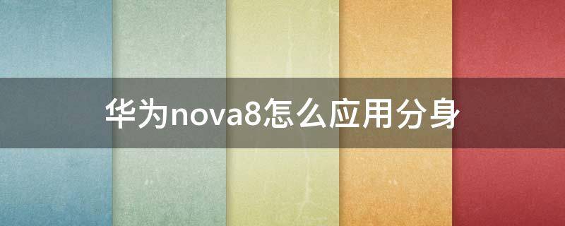 华为nova8怎么应用分身 华为nova8pro怎么应用分身