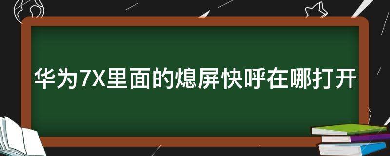 华为7X里面的熄屏快呼在哪打开 华为手机息屏快呼在哪里设置