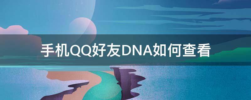 怎么看QQ好友DNA 手机QQ好友DNA如何查看