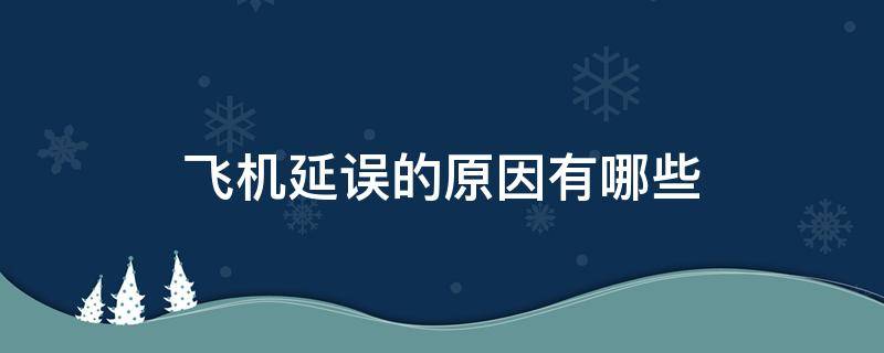 飞机延误的原因有哪些英文 飞机延误的原因有哪些