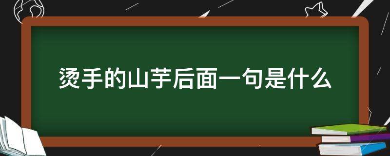 烫手的山芋后面一句是什么（烫手山芋的意思和造句）