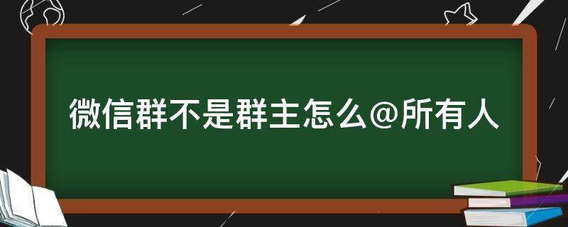 微信群不是群主怎么@所有人 苹果手机微信群不是群主怎么@所有人