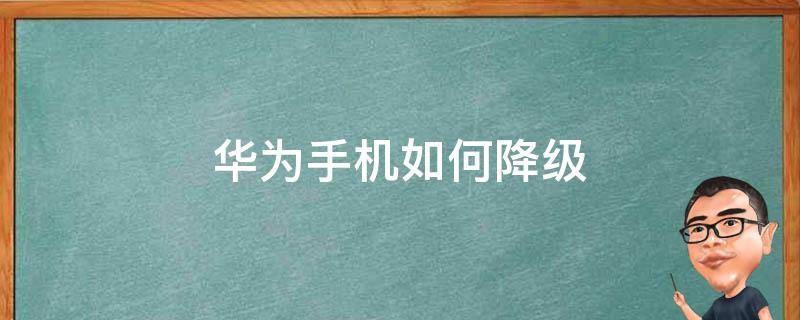 华为手机如何降级系统 华为手机如何降级