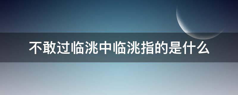 不敢过临洮中临洮指的是什么 不敢过临洮什么意思