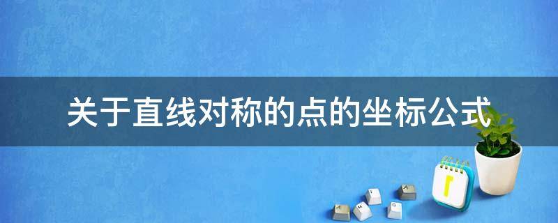 关于直线对称的点的坐标公式 关于直线对称的点的坐标公式秒杀