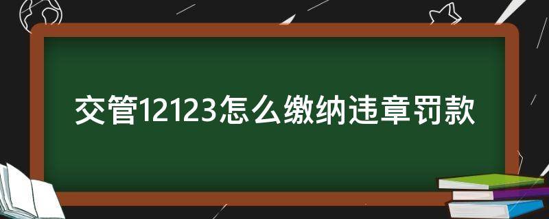 交管12123怎么缴纳违章罚款 怎样在12123交违章罚款