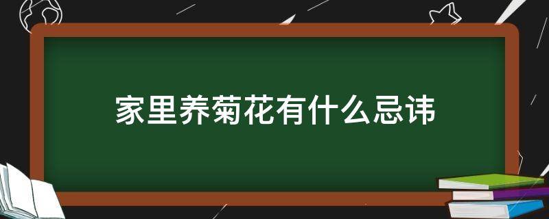 家里养菊花有什么忌讳 家里养菊花有什么忌讳吗