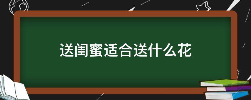 送闺蜜适合送什么花 送闺蜜适合送什么花送多少朵