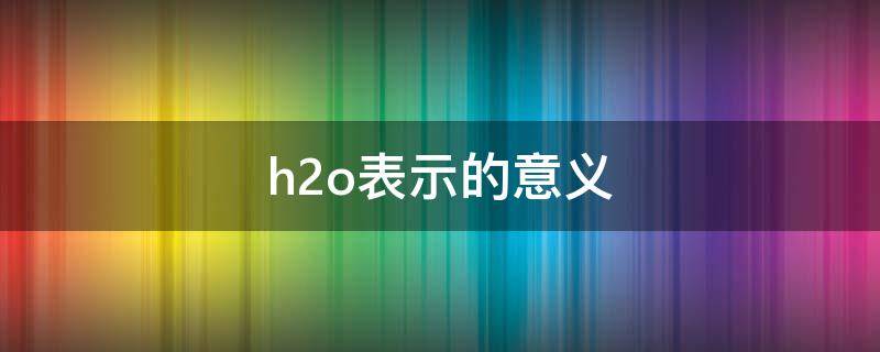 h2o表示的意义氧原子和氢原子的比 h2o表示的意义
