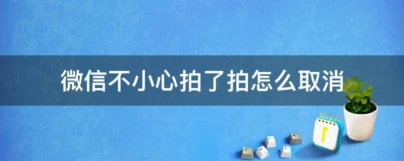 微信不小心拍了拍怎么取消 微信不小心拍了拍怎么取消尴尬