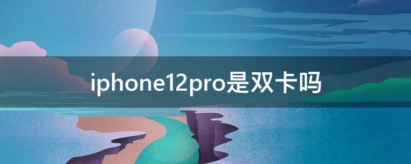 iphone12pro是双卡吗 iphone12pro是双卡嘛