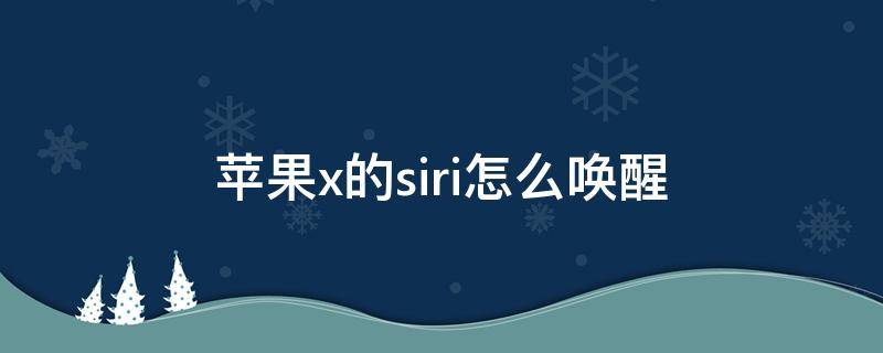 苹果x唤起siri的方式 苹果x的siri怎么唤醒