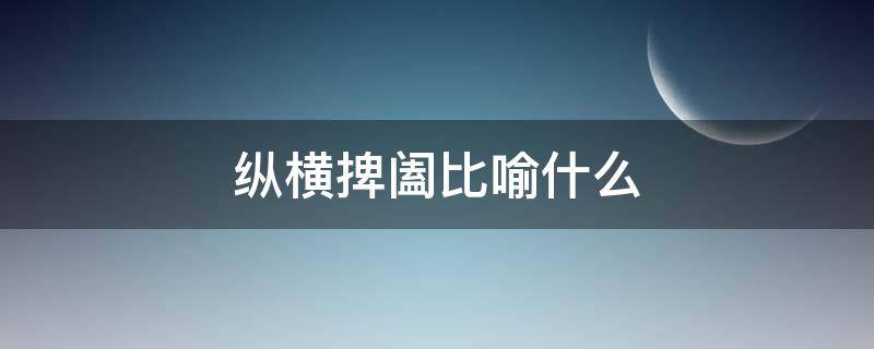 纵横捭阖比喻什么 纵横捭阖比喻什么生肖