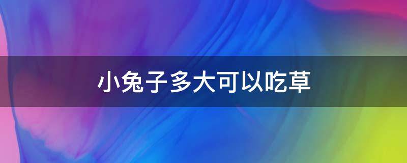 小兔子多大可以吃草 兔子多大吃什么草