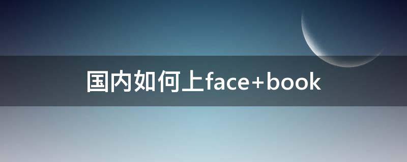 国内如何上face（国内如何上Twitter）