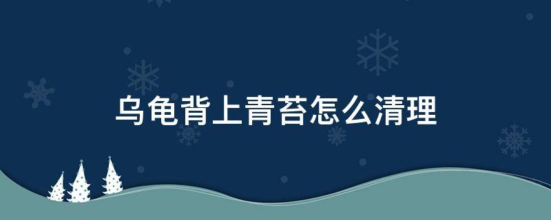 乌龟背上青苔怎么清理 龟背上的青苔怎么去除