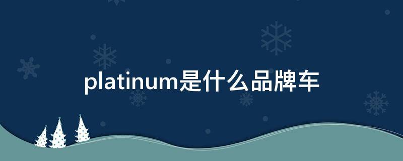 platinum是什么品牌车 platinum是什么品牌车多少钱