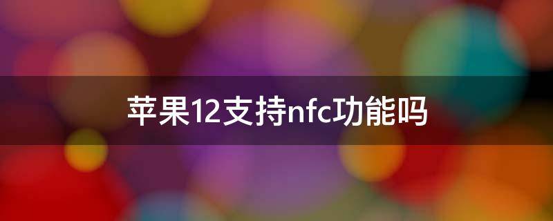 苹果12支持nfc功能吗? 苹果12支持nfc功能吗