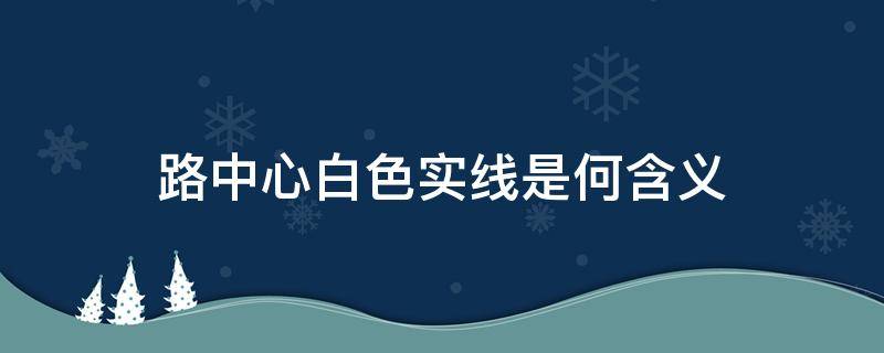 路中心白色实线是何含义? A 路中心白色实线是何含义