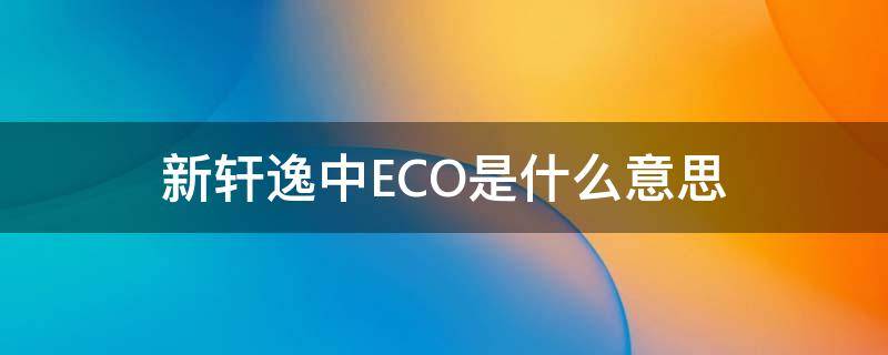 新轩逸中ECO是什么意思 新轩逸显示eco是什么意思