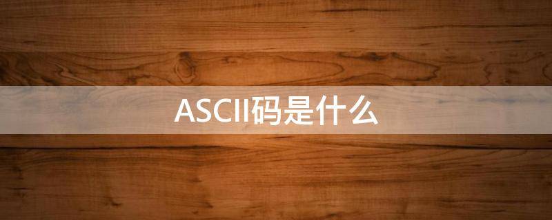 ASCII码是什么（ascii码是表示）