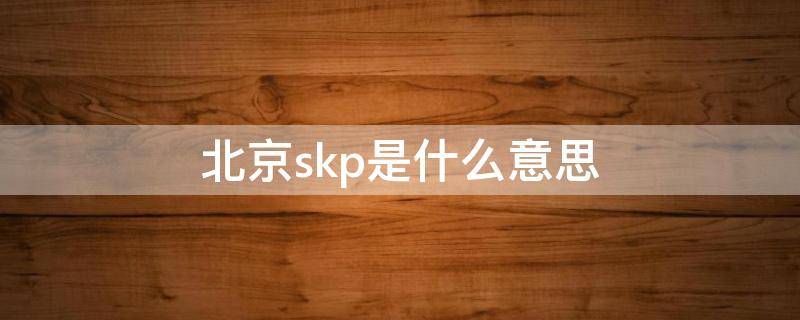 北京skp是什么意思（北京skp是什么?）