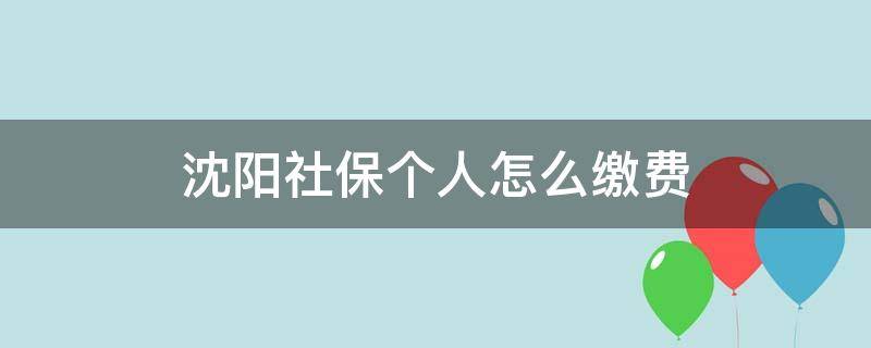 沈阳社保怎么交钱 沈阳社保个人怎么缴费