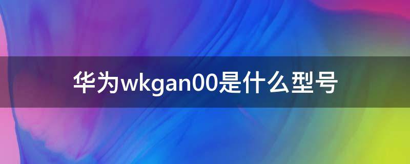 华为wkgan00是什么型号 华为wkgan00是什么型号的手机