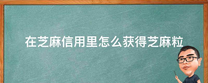 在芝麻信用里怎么获得芝麻粒 芝麻信用芝麻粒在哪